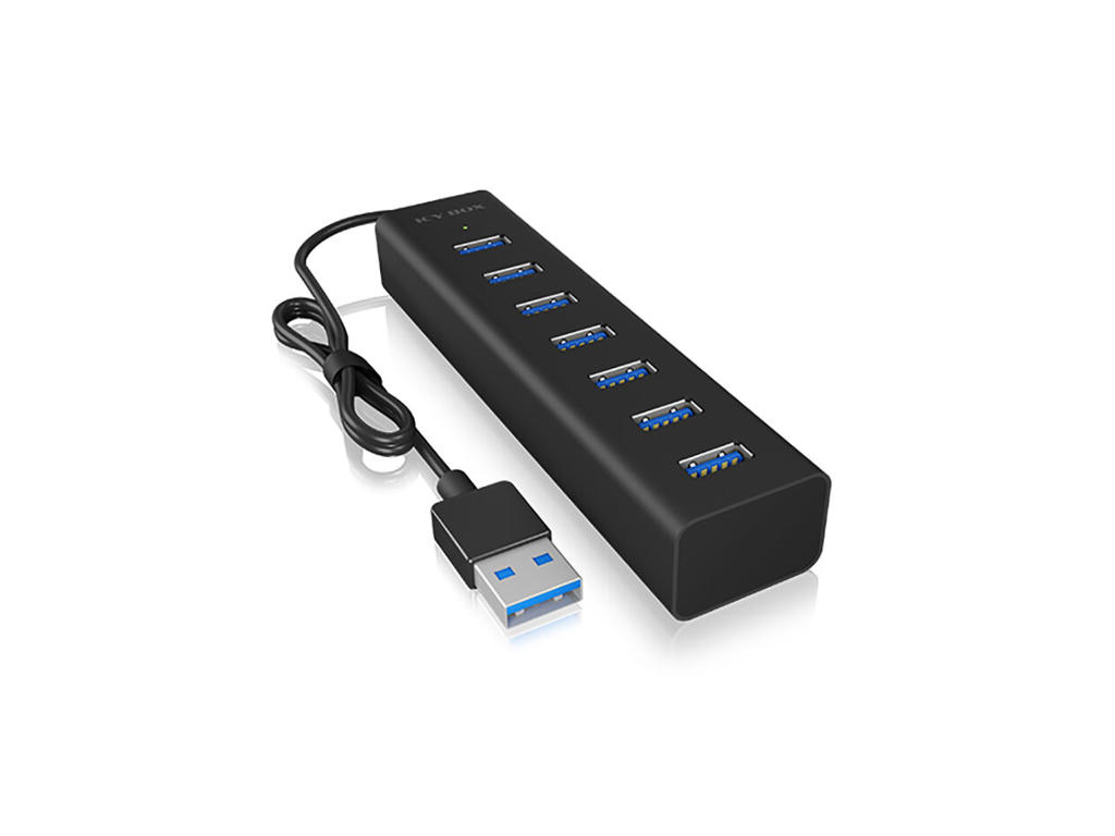 ICY BOX IB-HUB1700-U3 USB 3.2 Gen 1 (3.1 Gen 1) Type-A 5000 Mbit/s Sort