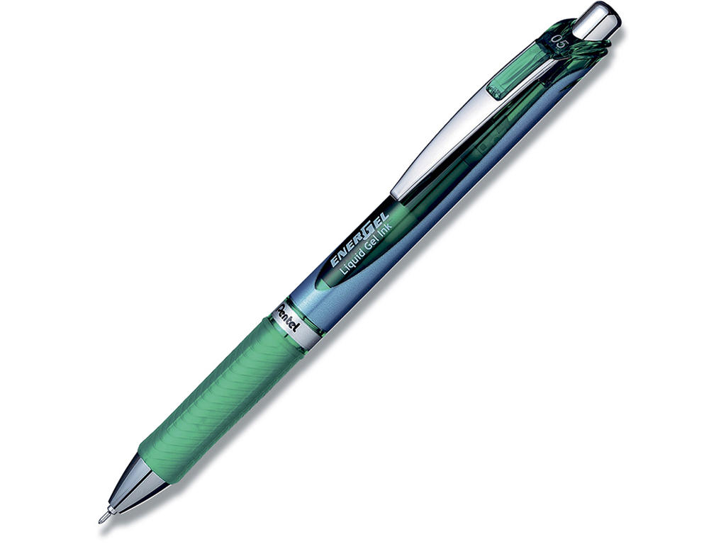 Rollerball gelpen, 0.5 mm, 0.25 mm, Grøn, Pentel EnerGel Needlepoint BLN75-DX
