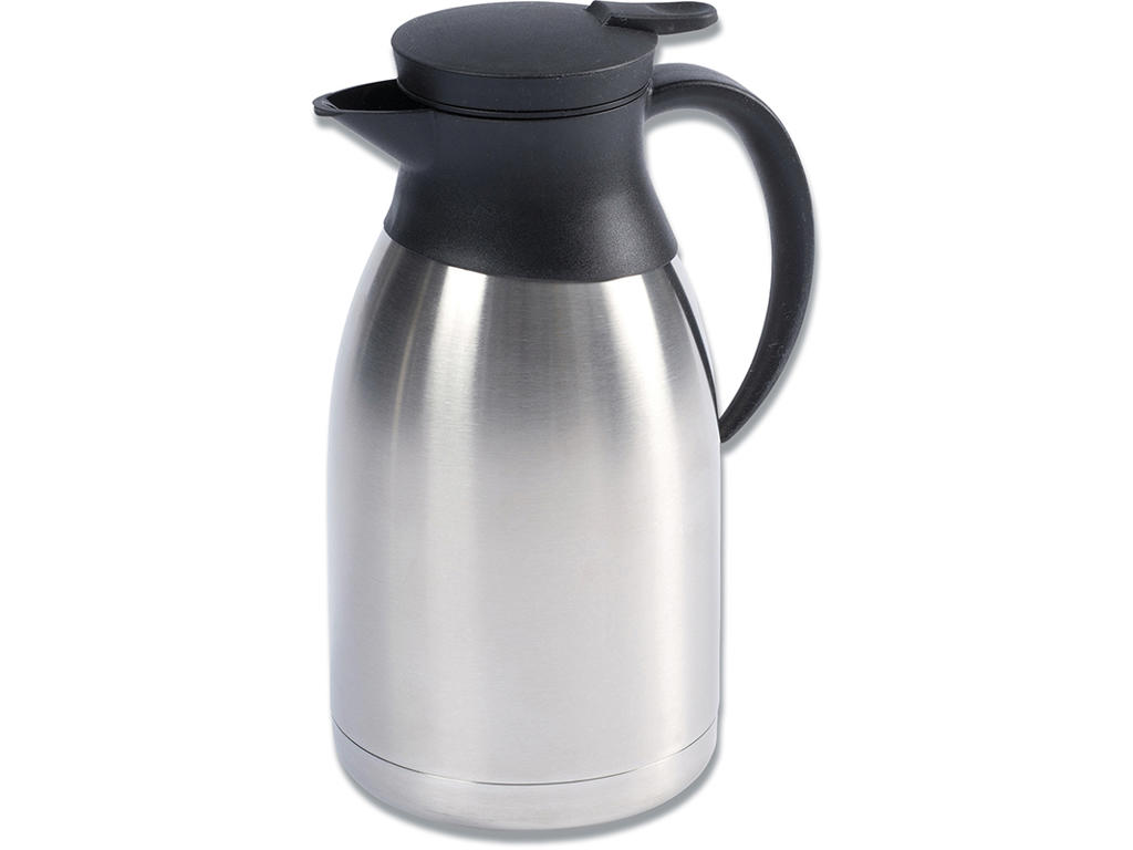 Termokande 1,5L lav model rustfri m/sort låg