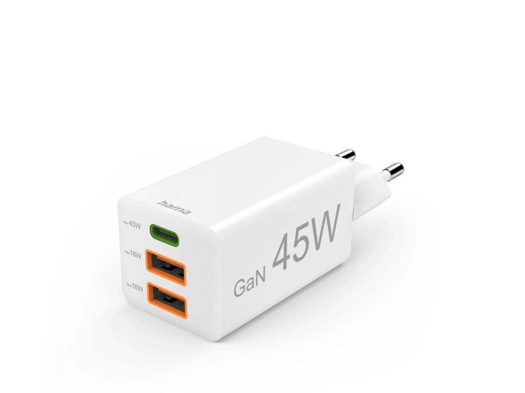 Hama 00201995 oplader til mobil enhed Smartphone Hvid Vekselstrøm Hurtig opladning Indendørs, Udendørs