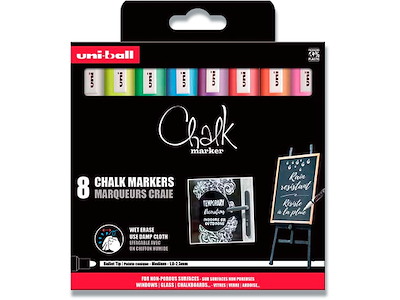 Kalk marker, 1.8-2.5 mm, Assorterede farver, 8 stk, uni Chalk PWE-5M