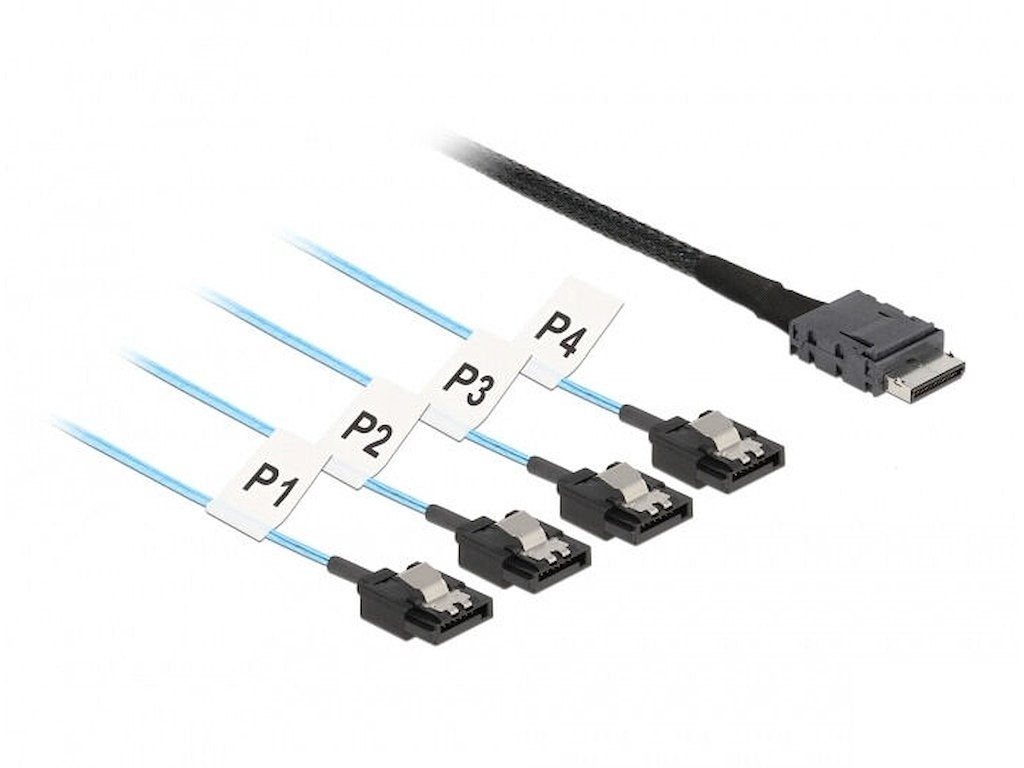 DeLOCK 85829 Serial Attached SCSI (SAS)-kabel 1 m 12 Gbit/sek. Sort