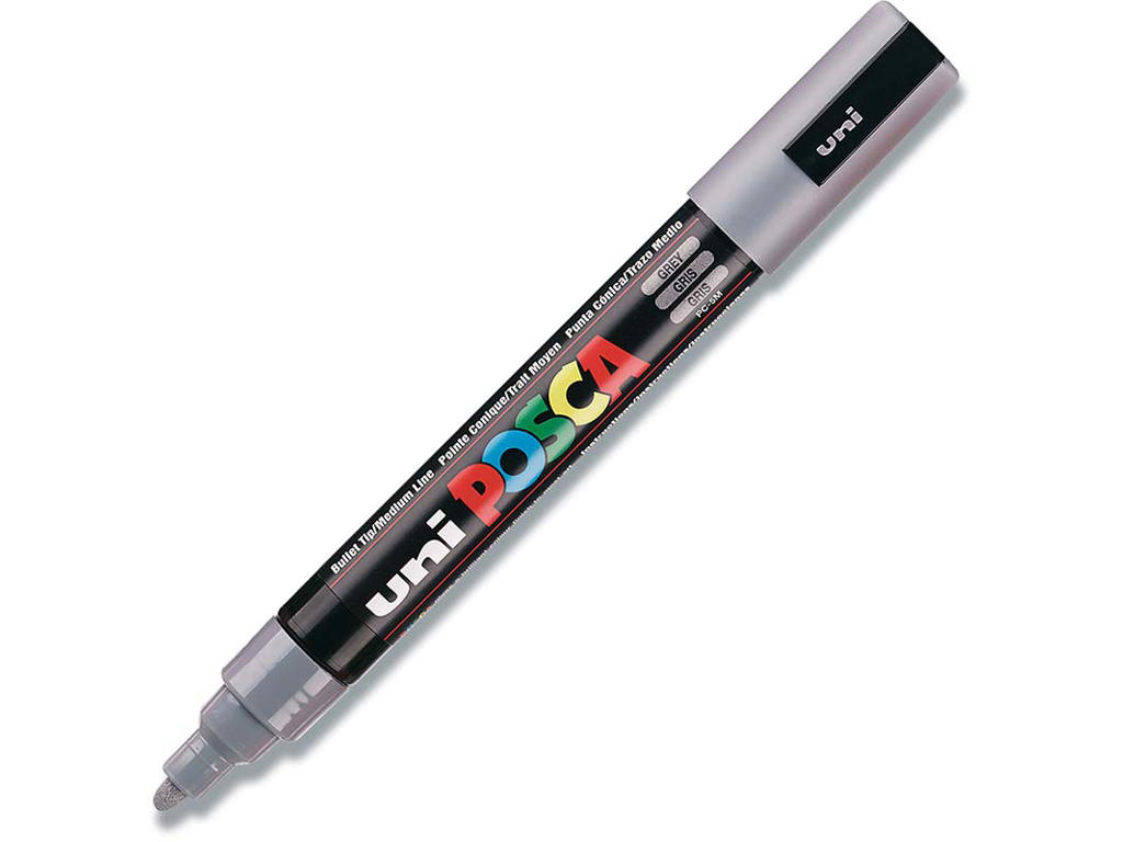 Paint marker, 1.8-2.5 mm, Grå, Rund spids, uni Posca PC-5M