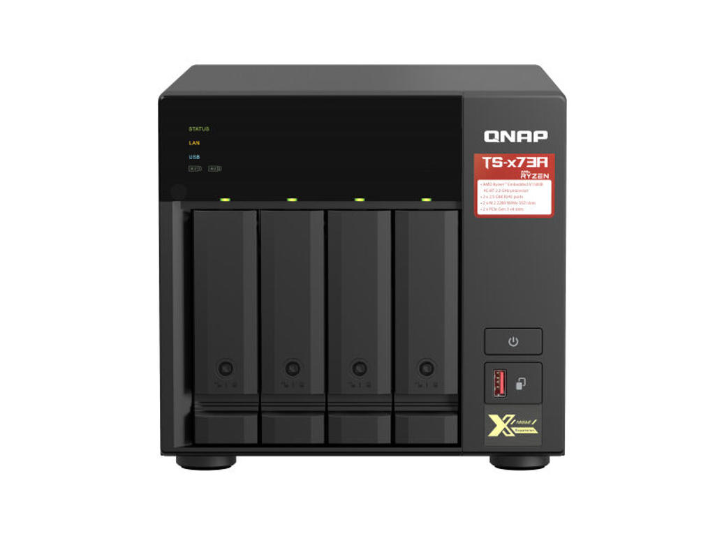QNAP TS-473A NAS Tower Ryzen Embedded V1500B 8 GB DDR4 0 TB QNAP Turbo System Sort