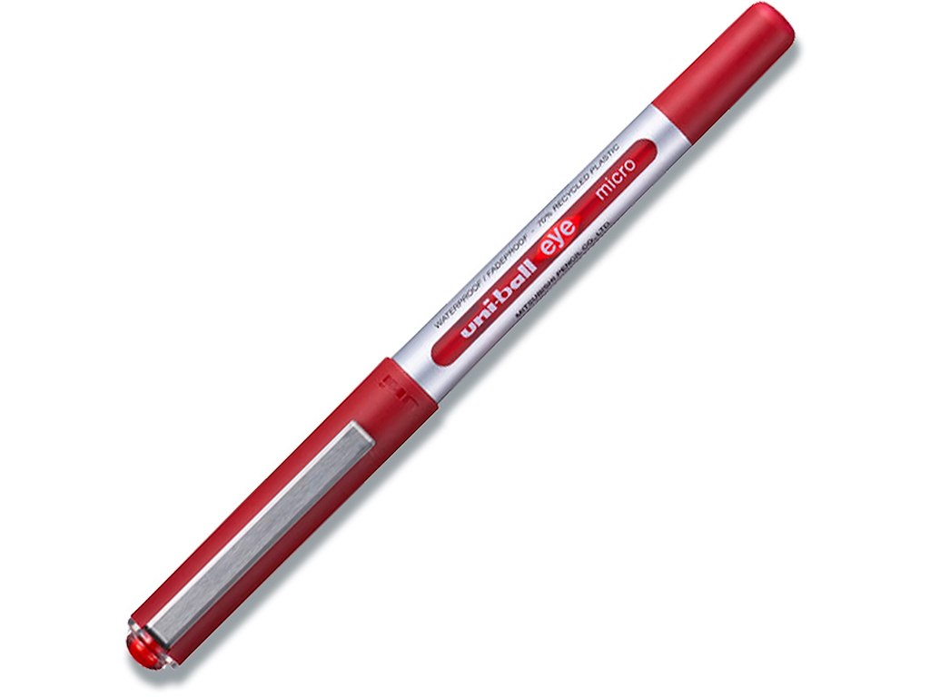 Rollerball pen, 0.5 mm, 0.3 mm, Rød, uni-ball Eye Micro UB-150-40