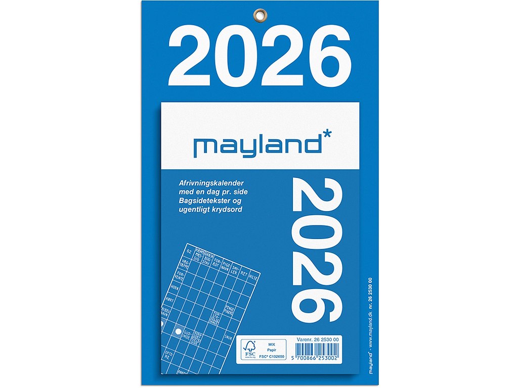 Afrivningskalender, 2026, Kontor, Mayland