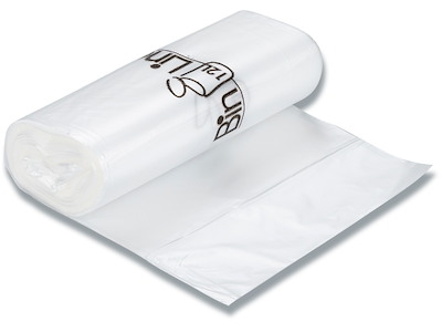 Affaldspose, 12 liter, 10 micron, Transparent, 3 ruller, 20 poser pr rulle, Bin-Line Rul-a-poser