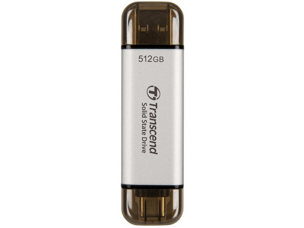 Transcend ESD310 512 GB USB Type-A til USB Type-C 3.2 Gen 2 (3.1 Gen 2) Sølv