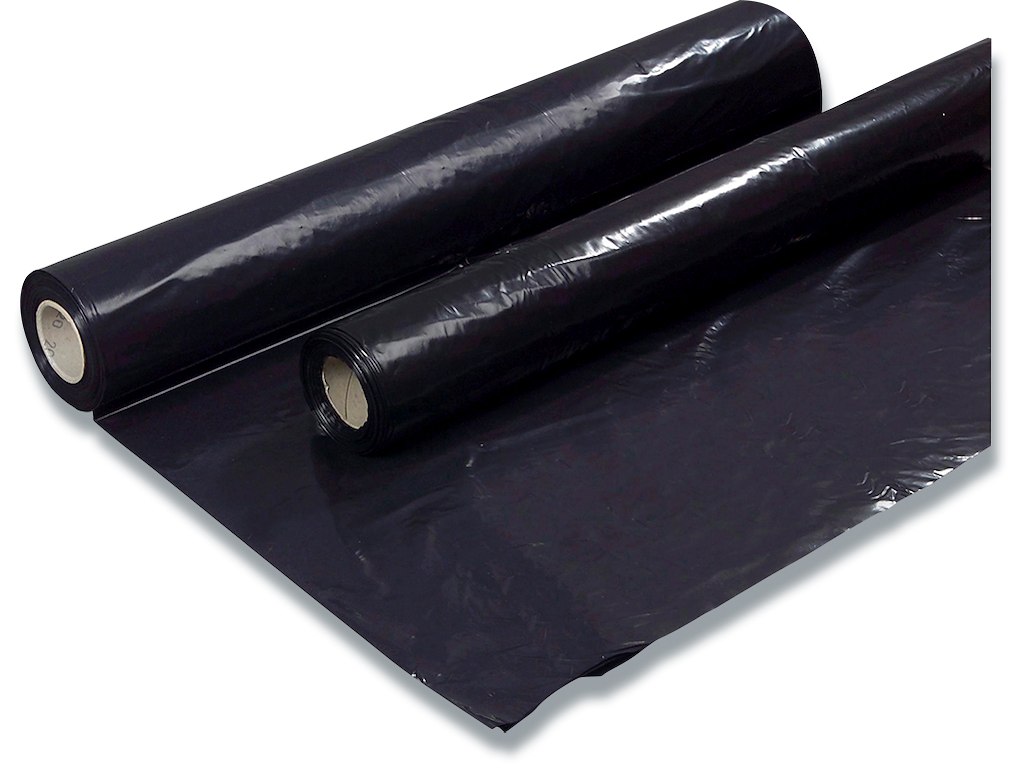 Plastik sort 2x50mx0,15mm PE 13,8kg foldet 1 gang