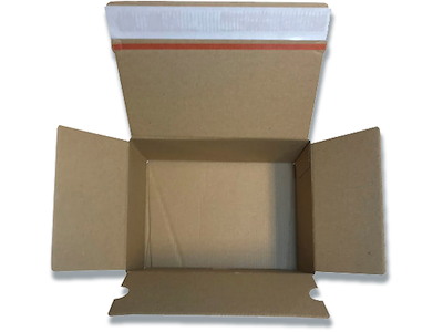 Forsendelsesæske, Brun, 213x153x109mm, Klæbestrimmel og tearstrip
