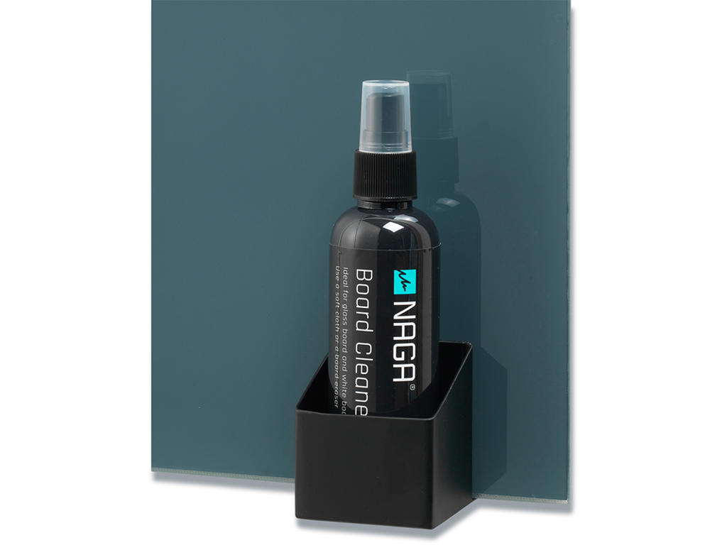 Rensespray holder, Sort, Med rensesprayflaske 100ml, Til whiteboards og glastavler, Naga 
