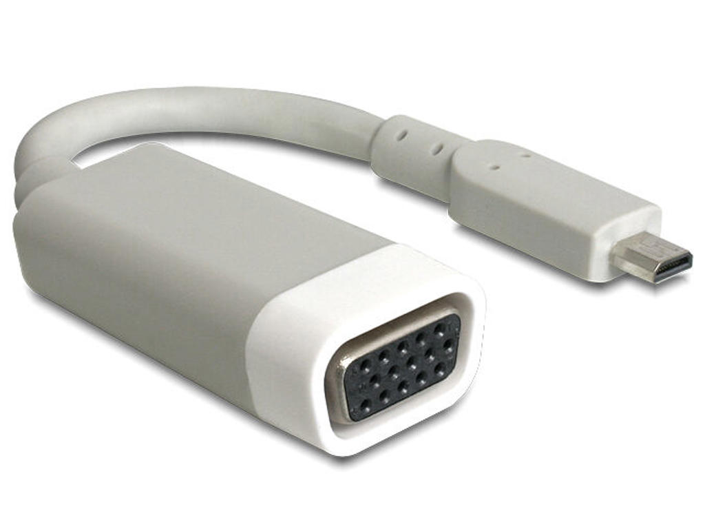 DeLOCK 65470 videokabel adapter 0,15 m microHDMI VGA Hvid