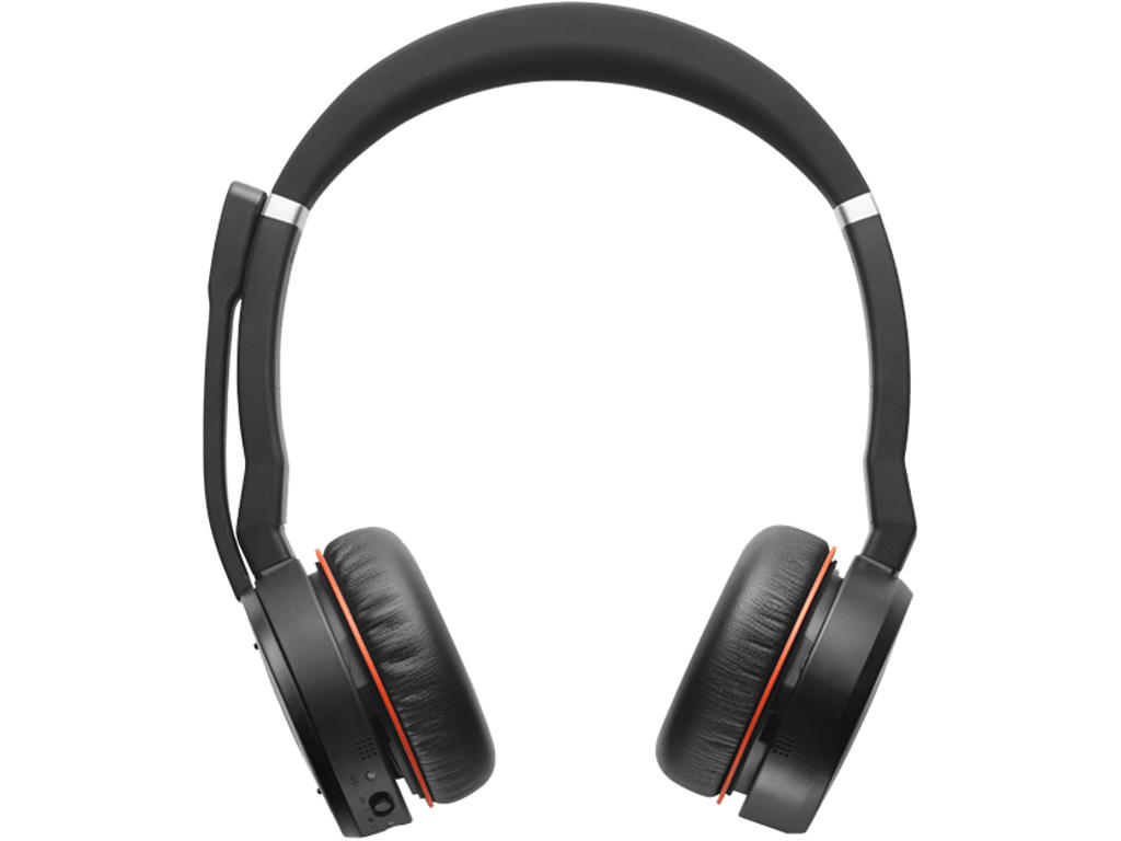 Jabra Evolve 75 Headset Kabel & trådløs Kontor/Callcenter Micro-USB Bluetooth Sort, Rød