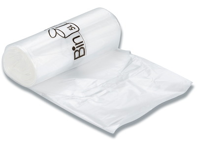 Affaldspose, 5 liter, 10 micron, Transparent, 3 ruller, 20 poser pr rulle, Bin-Line Rul-a-poser