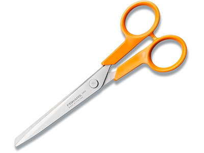 Saks, Papirsaks, Ligehåndet, 18 cm, Orange, Fiskars Classic 2404