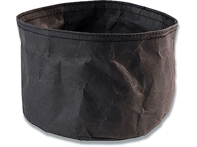 Brødkurv, Kraftig papirspose, Læderlook, Foldbar, Sort, Ø17x11cm 