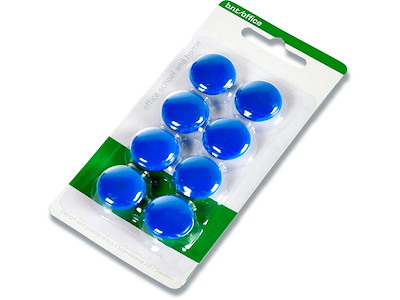 Magneter, Blå, Ø2 cm, 8 stk, BNT Office 