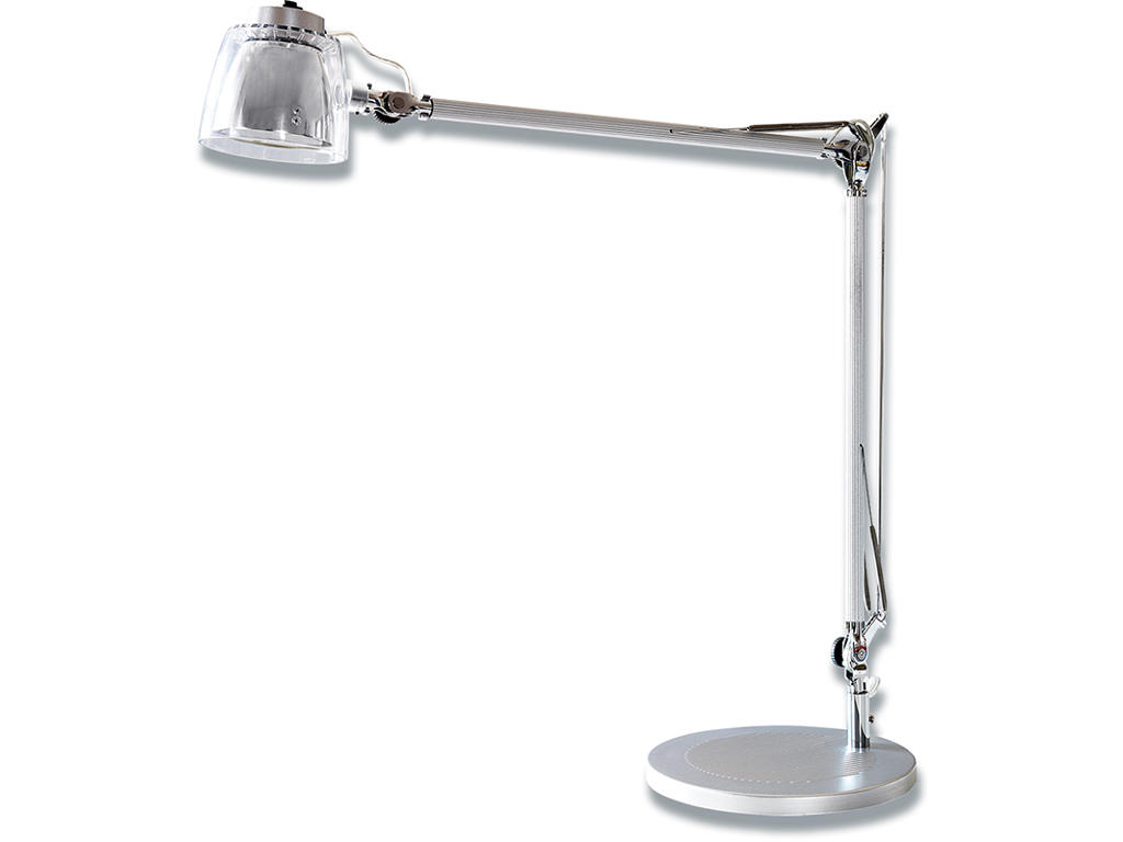 Bordlampe, Transparent-Alu, Med fod, LED, Matting Light Up London