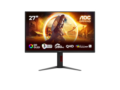 AOC G4 Q27G4ZD computerskærm 68,6 cm (27") 2560 x 1440 pixel Quad HD QD-OLED Sort, Rød