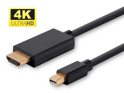 Microconnect MDPHDMI5B-4K videokabel adapter 5 m Mini DisplayPort HDMI Type A (Standard) Sort