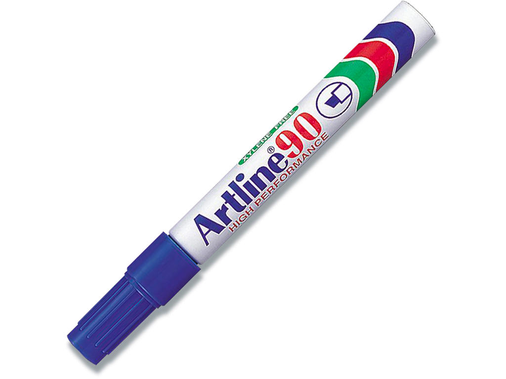 Marker, Skrå spids, 2-5 mm, Blå, Artline EK-90