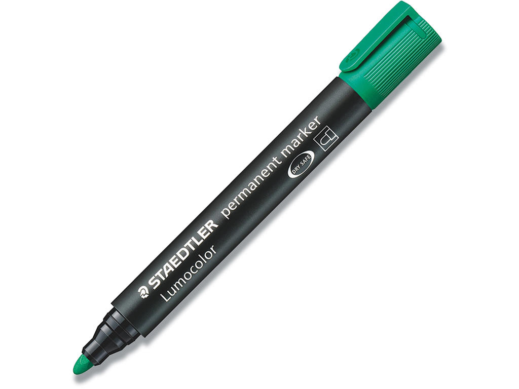 Marker, Rund spids, 2 mm, Grøn, Staedtler Lumocolor 352