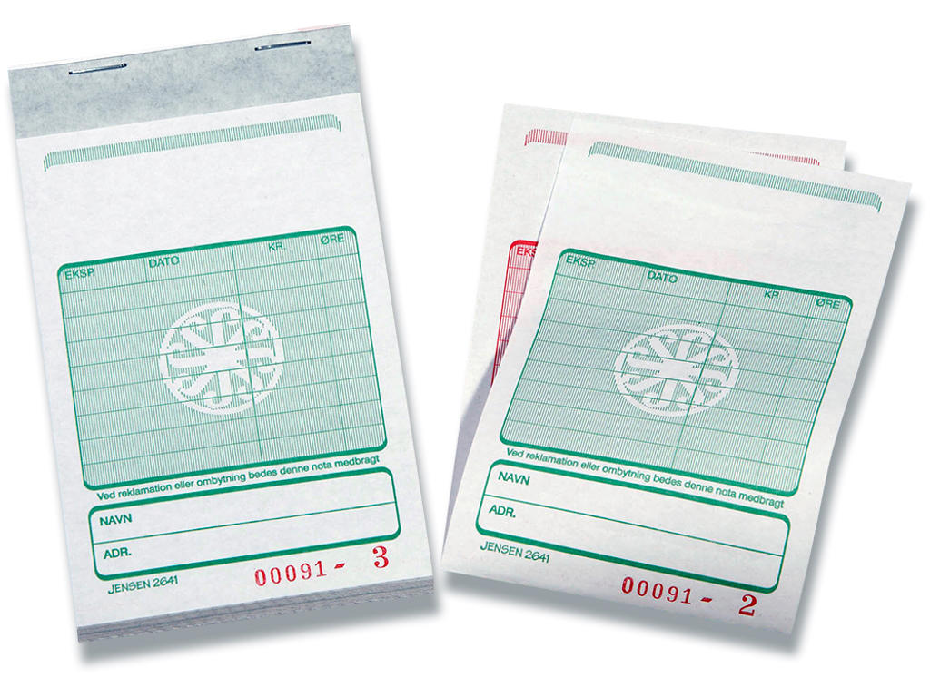 Kasseblok, 130x85 mm, 2x50 blade, 1 blok, GF 