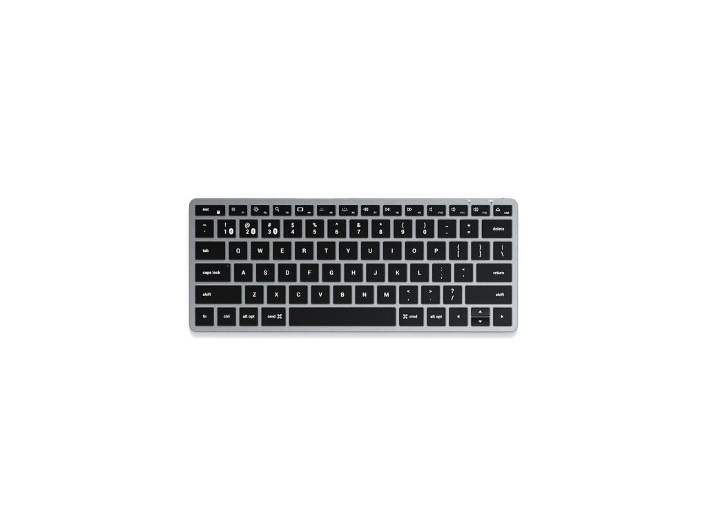 Satechi Slim X1 tastatur Kontor Bluetooth QWERTZ Schweizisk Sort, Grå