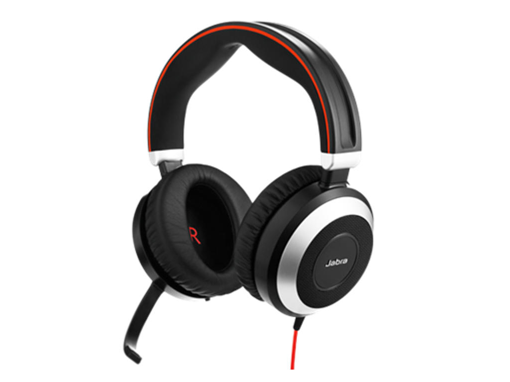 Jabra Evolve 80 Headset Ledningsført Kontor/Callcenter Bluetooth Sort