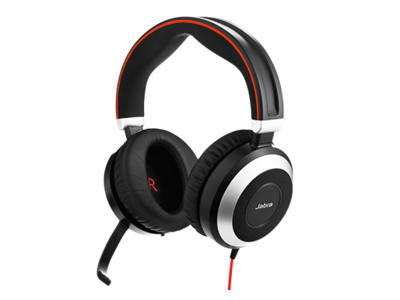 Jabra Evolve 80 Headset Ledningsført Kontor/Callcenter Bluetooth Sort