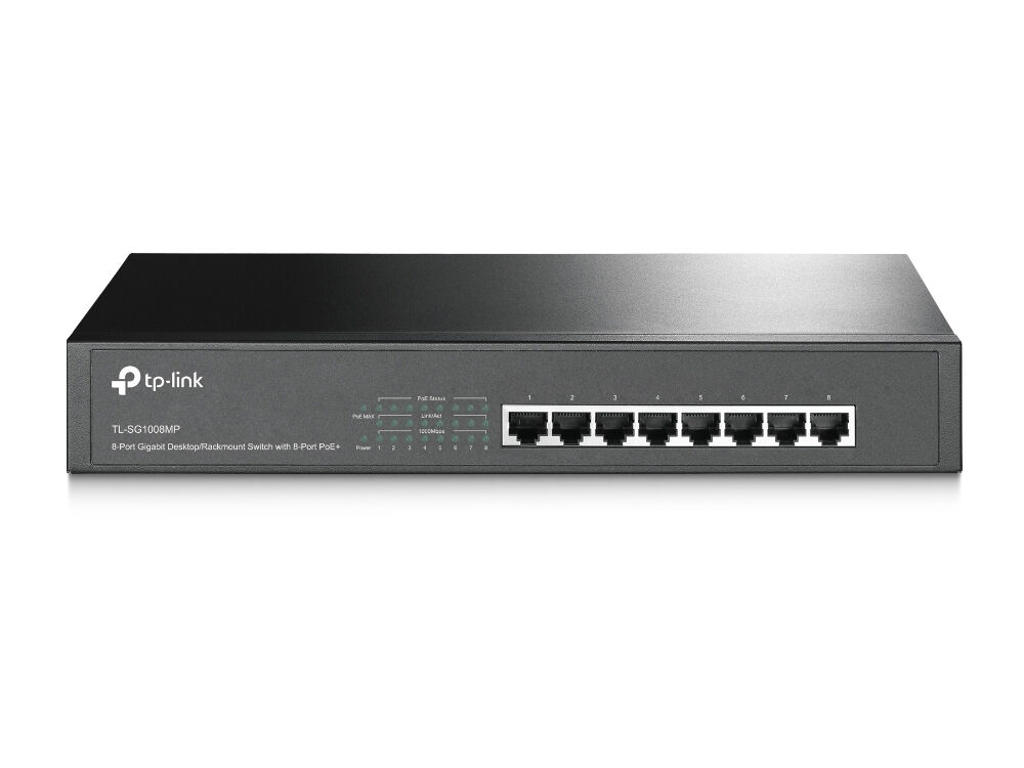 TP-Link TL-SG1008MP Ikke administreret Gigabit Ethernet (10/100/1000) Strøm over Ethernet (PoE) 1U Sort