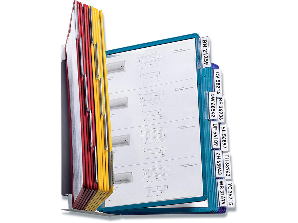 Registersystem, Vægmodel, Til 20 lommer (incl.), A4, Durable VARIO WALL 20