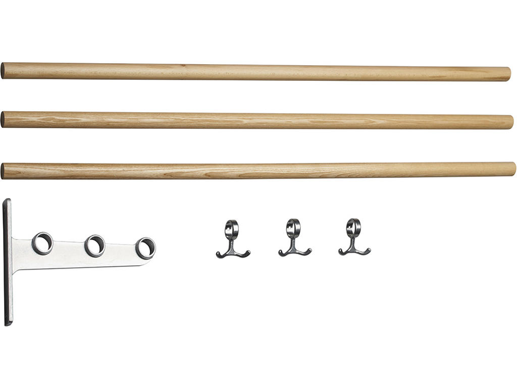 Hatte- og skohylde tillægsdel, Nostalgi, L=1000 mm ask/aluminium, Essem Design DK