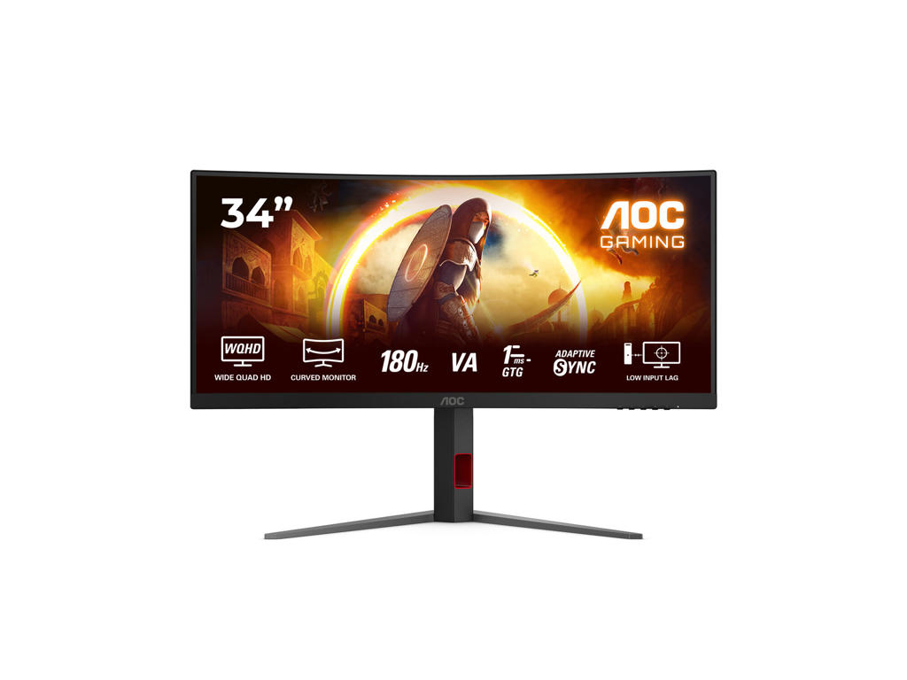 AOC G4 CU34G4 computerskærm 86,4 cm (34") 3440 x 1440 pixel Wide Quad HD LED Sort, Rød