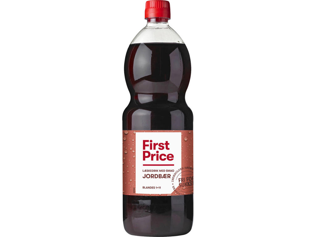 Læskedrik, Jordbær, 1 liter, First Price