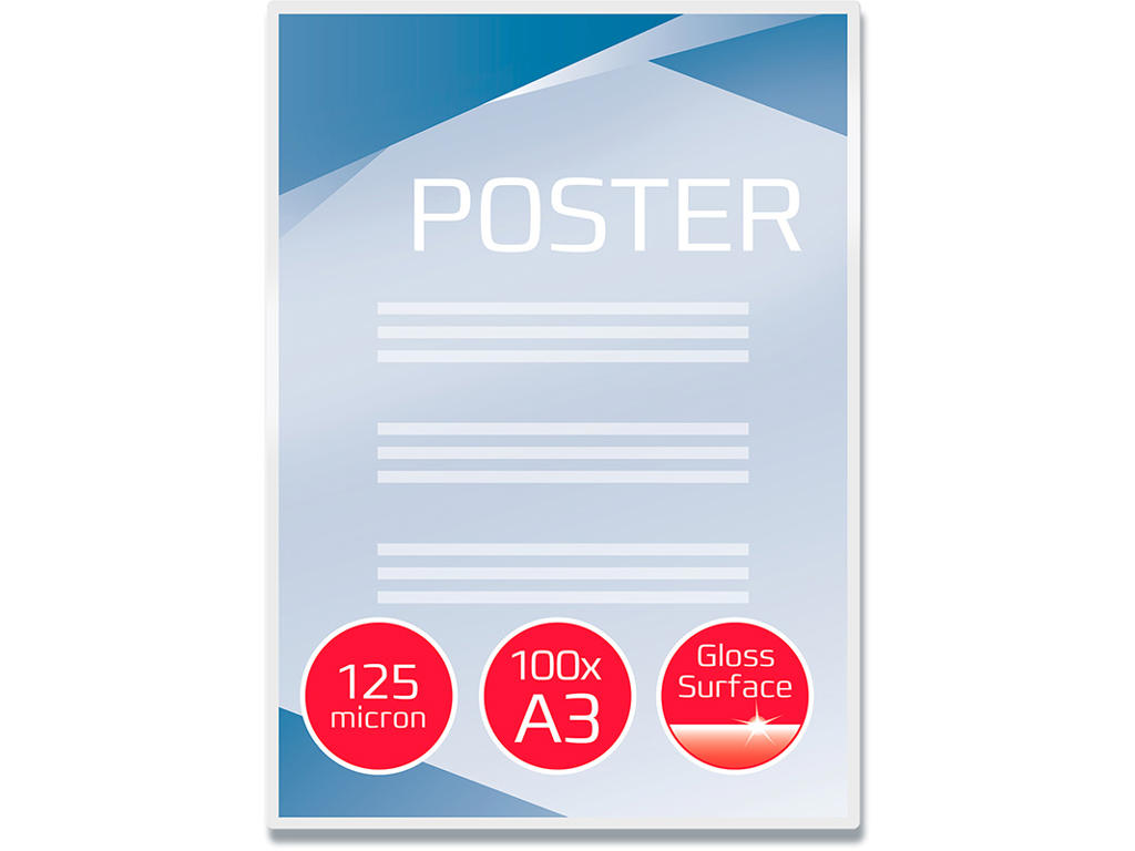 Lamineringslommer, A3, 303x426 mm, 125 micron, GBC Standard 