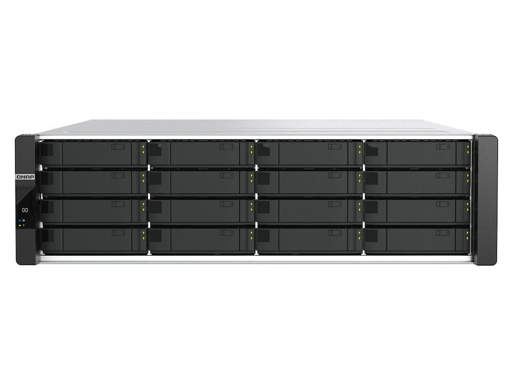 QNAP ES1686dc R2 NAS Stativ (3U) Intel® Xeon® D D-2142IT 64 GB DDR4 0 TB QNAP QES Sort, Grå