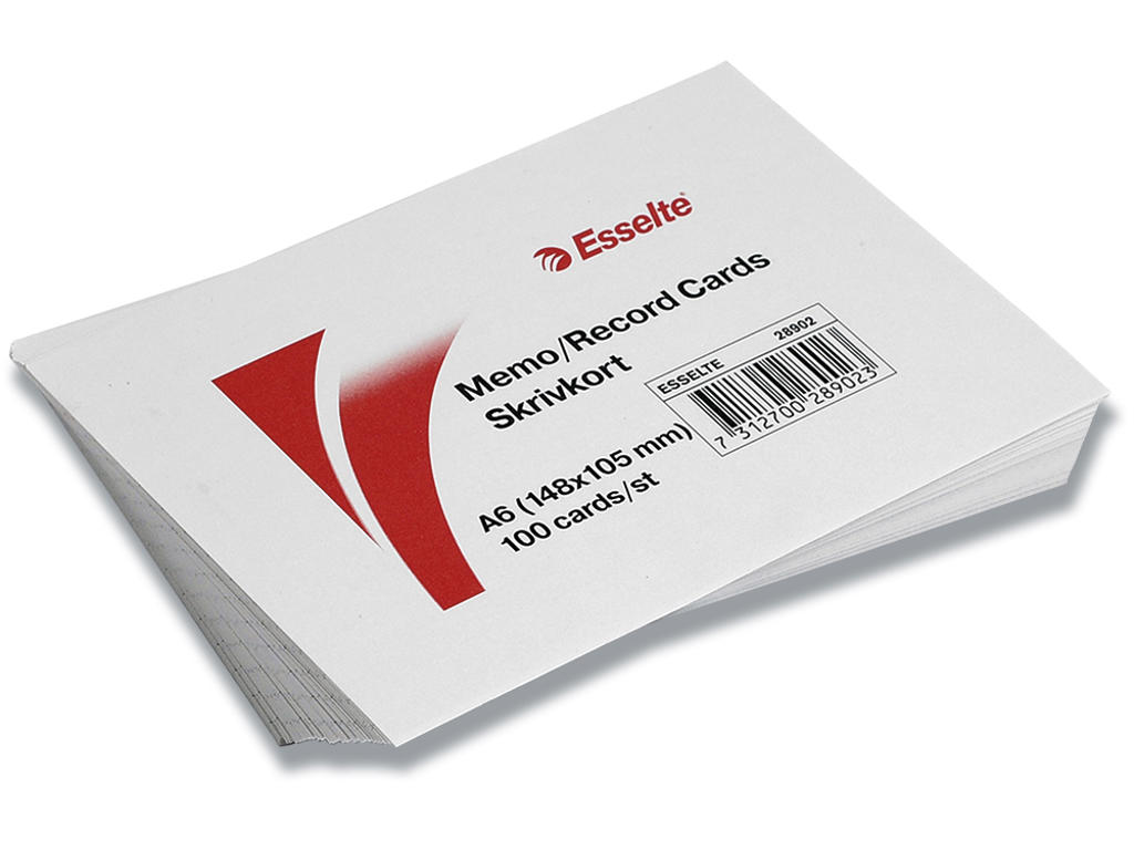 Kartotekskort A6 Linieret 100stk, Cardo