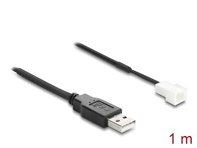DeLOCK 91231 el-ledning Sort 1 m USB A Molex (3-pin)
