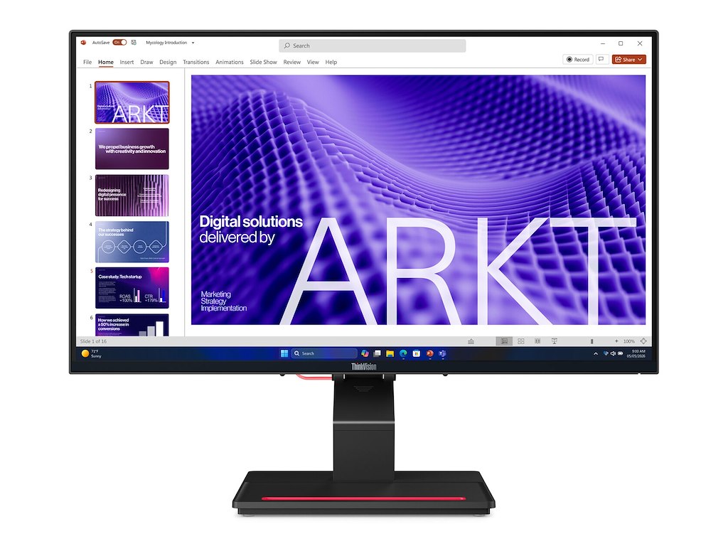 Lenovo ThinkVision T24D-4t computerskærm 60,5 cm (23.8") 1920 x 1080 pixel Fuld HD LCD Berøringsskærm Bord Sort