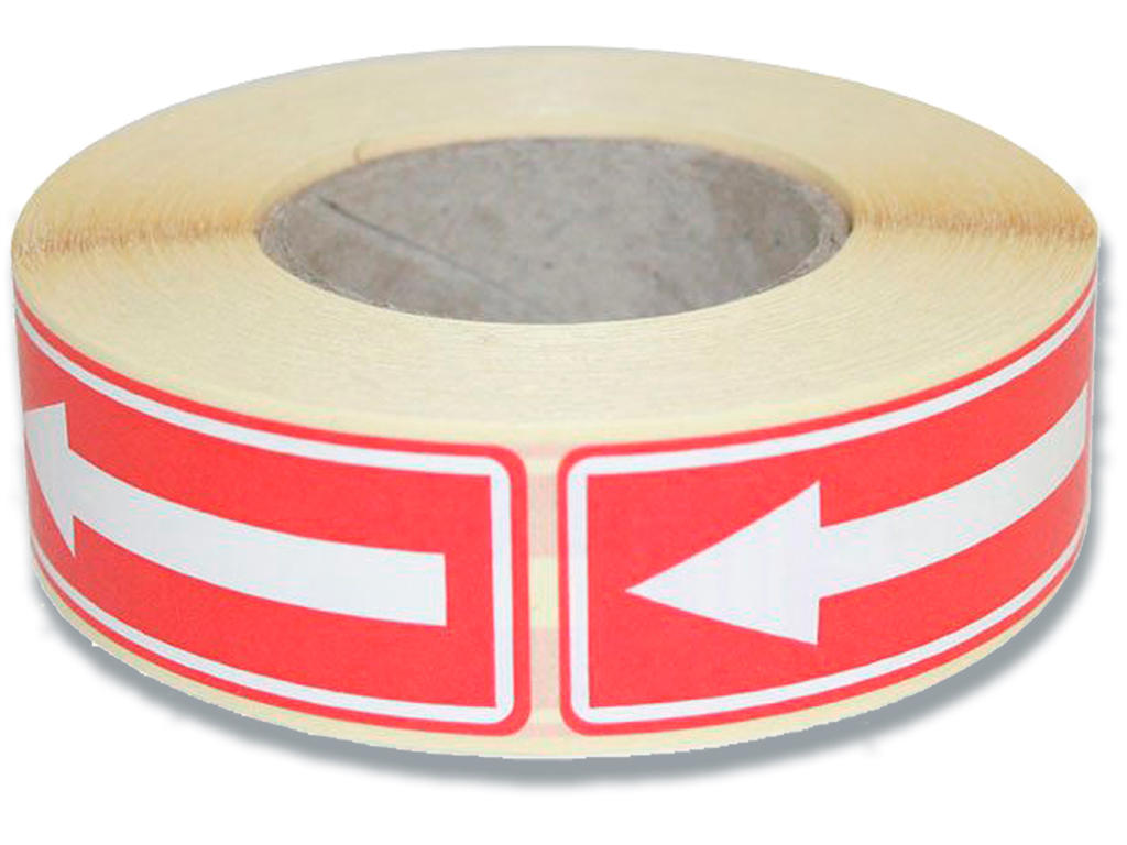 Etiketter, 24x64.6 mm, Rød og hvid, 500 etiketter i alt, BNT Pil 