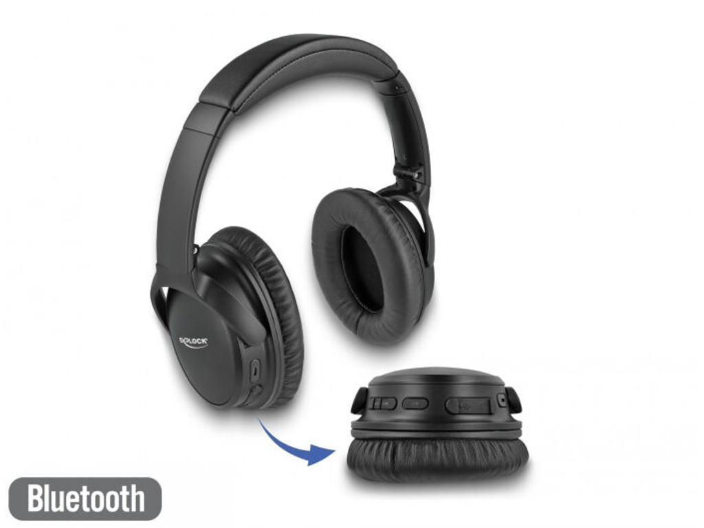 DeLOCK 27181 hovedtelefoner/headset Kabel & trådløs Opkald/musik Micro-USB Bluetooth Sort