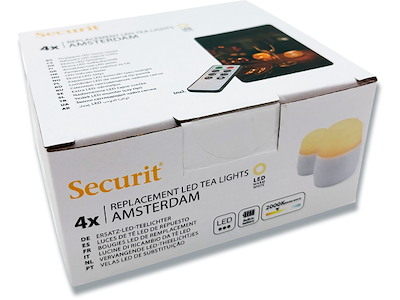 LED fyrfadslys, 4 stk, Hvidt lys, Securit Amsterdam