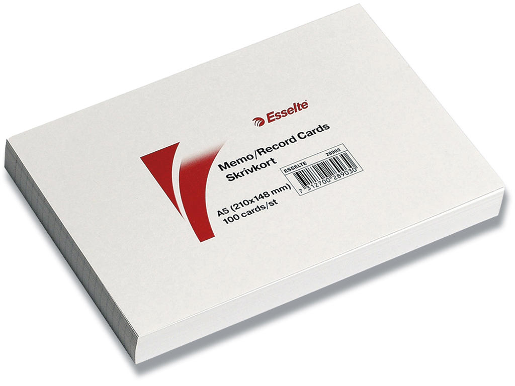 Kartotekskort A5 Linieret /100 Stk