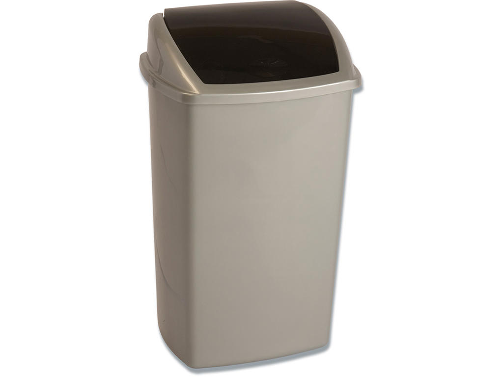 Affaldsspand, 50 liter, Grå-sort, Firkantet, Abena 