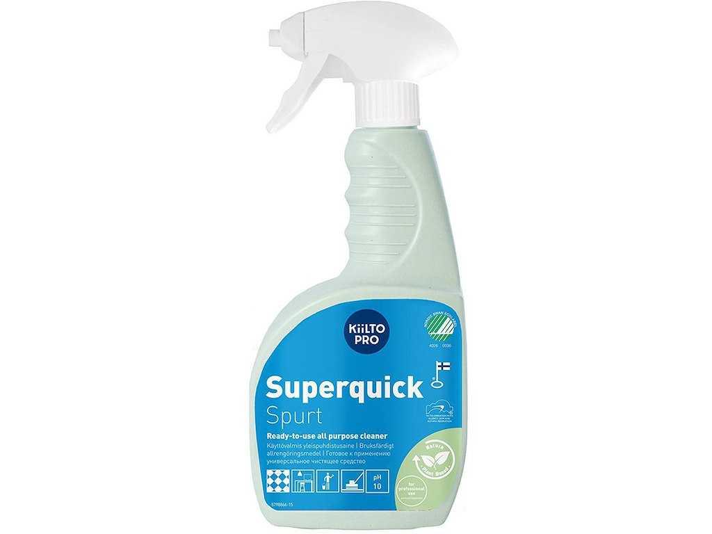 Universalrengøring, Uden parfume, Uden farve, 750 ml, Kiilto Pro Superquick Spurt