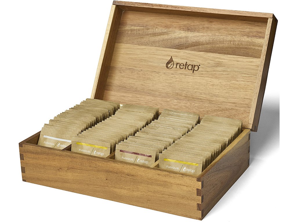Kasse, Akacietræ, Incl. 100 smagstabletter, 5 smagsvarianter, Retap Collection Box