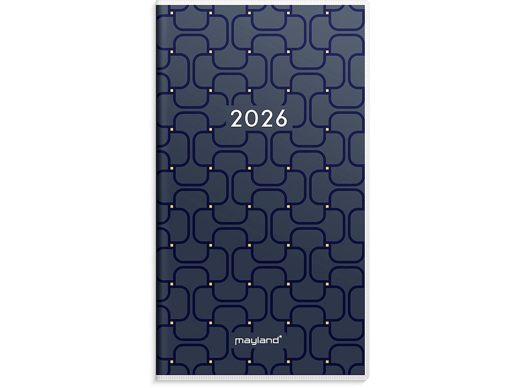 Planner, 2026, Index, 1 måned pr. opslag, Blå-grå grafik, Mayland