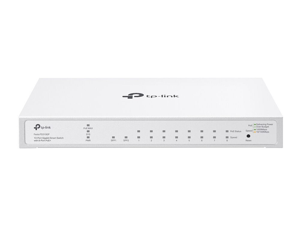 TP-Link FESTA FS310GP netværksswitch Administreret L2/L2+ Gigabit Ethernet (10/100/1000) Strøm over Ethernet (PoE) 1U Hvid