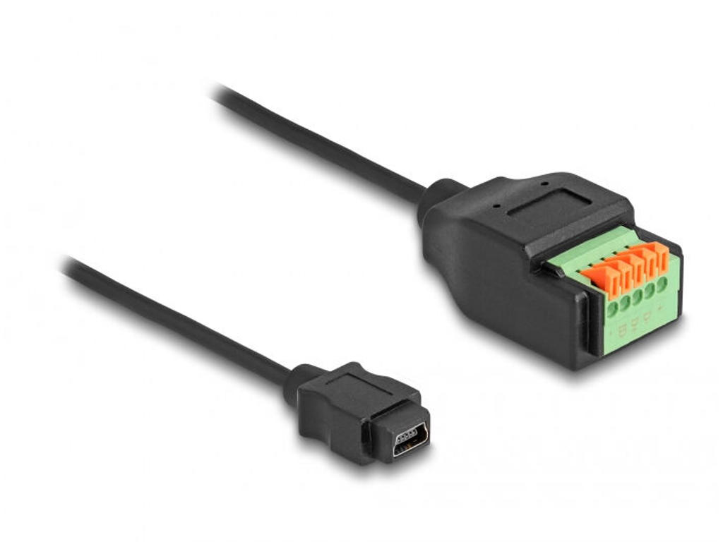 DeLOCK 66252 kabel kønsskifter USB 2.0 Type Mini-B Terminal Block Sort, Grøn